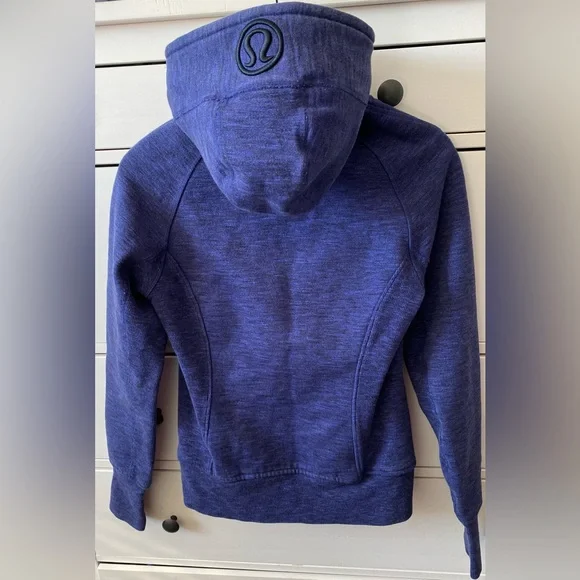 Lululemon Athletica Scuba Full Zip Hoodie Purple Sz 4 Hoody Sweater Embroidered - Picture 3 of 8